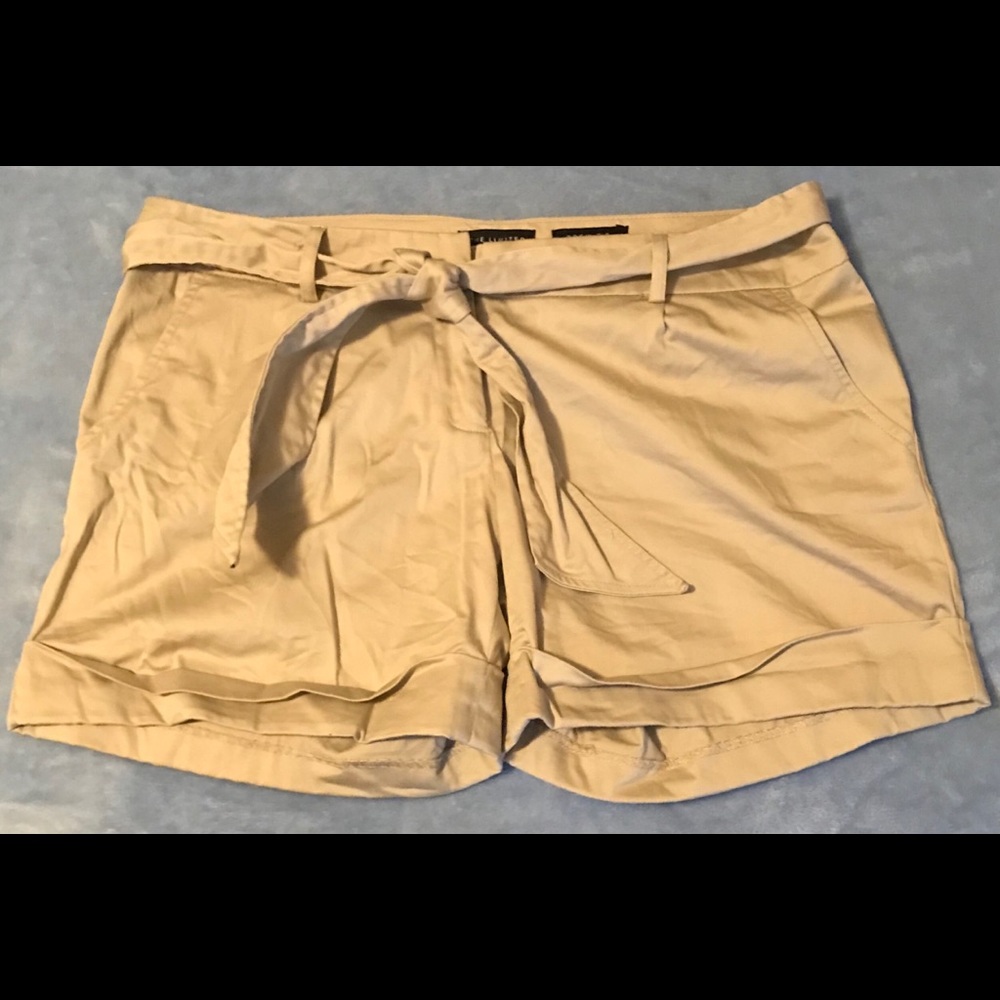 The Limited, Drew Fit, Khaki Shorts w/Belt, 8, EUC